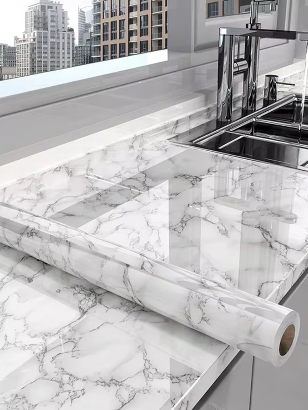 Marble Self adhesive countertop tile sticker